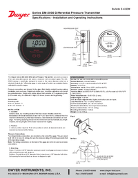 Thumbnail of document Manual - DM-2000 Differential Pressure Transmitter
